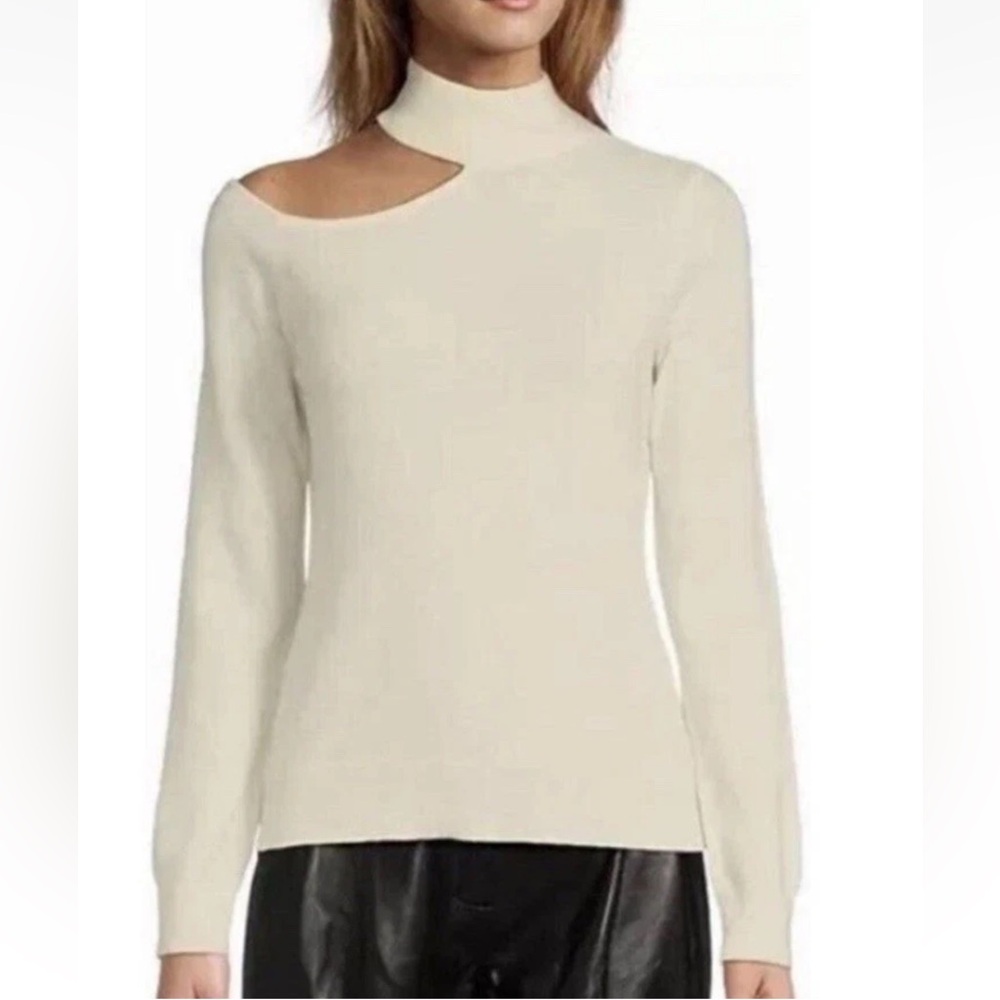 NWT Antonio Melani Tina Cutout Cashmere Sweater Ivory Size XS NWD $149
